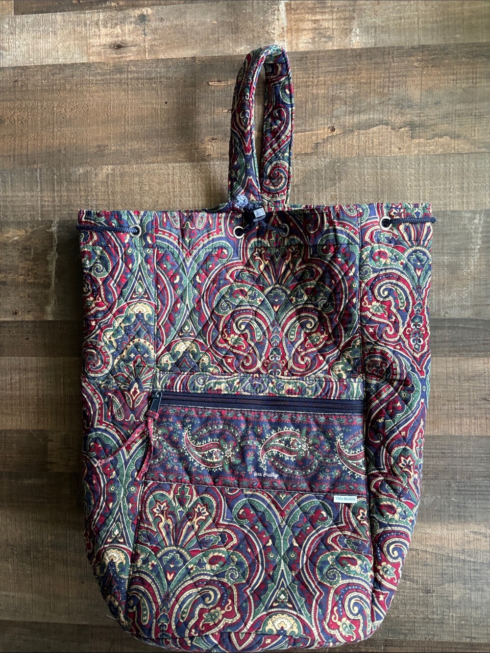 Vera Bradley Burgundy Multi Paisley Quilted Backpack/Tote